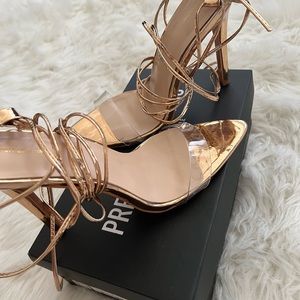 Gold point toe heels
